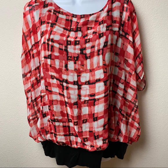 9. AGB Women’s Pattern Short Sleeve Plus Size Shirt - Picture 1 of 2